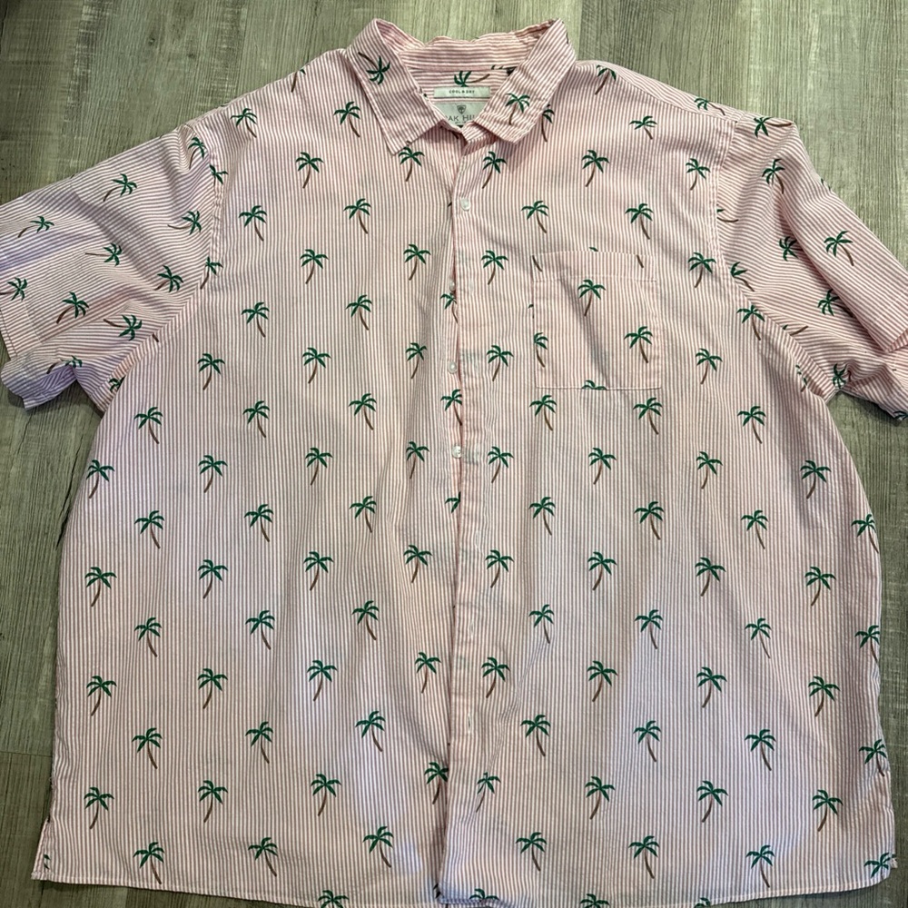 Palm Tree Print Men's Casual Button Down Shirt‎
